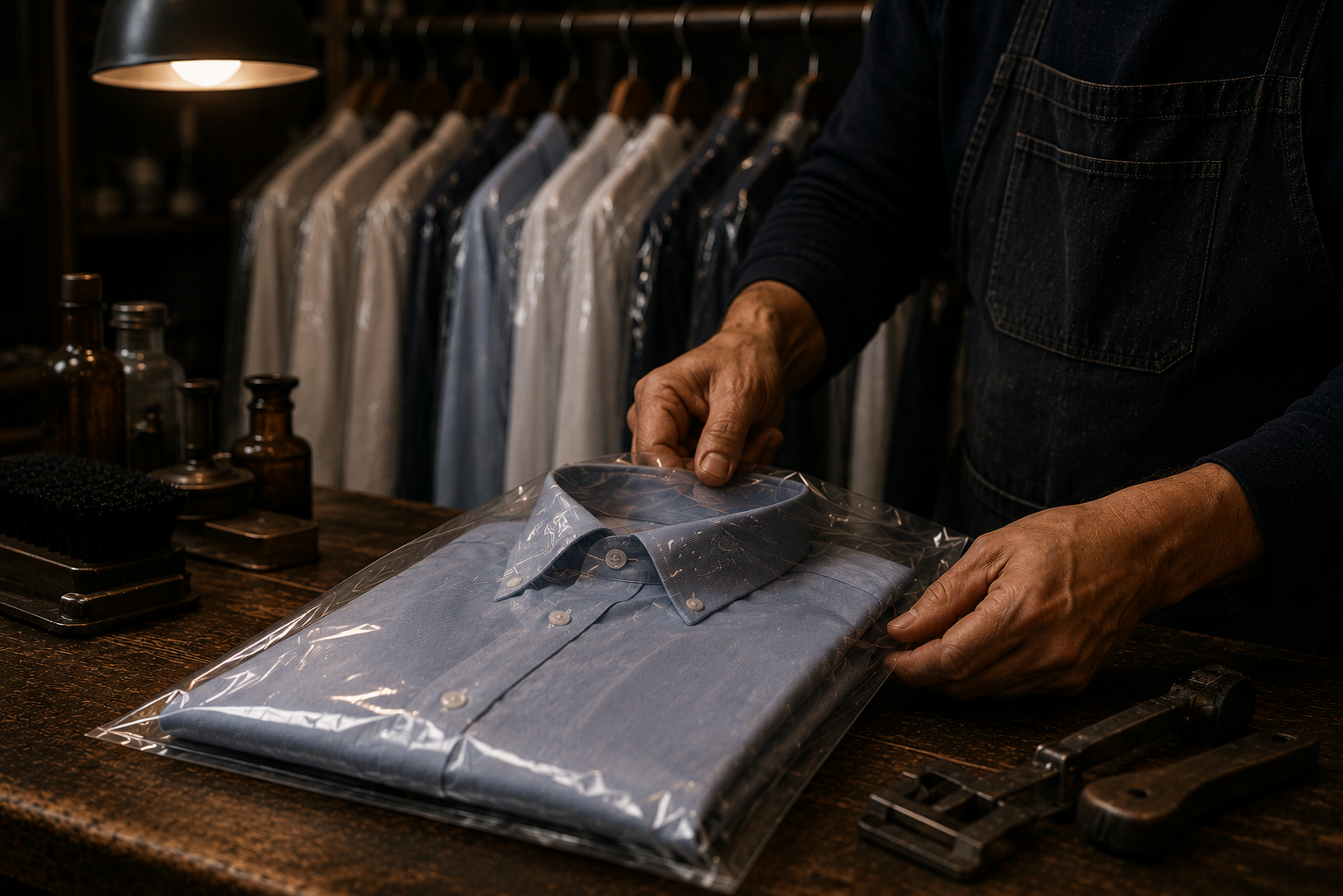 Dry cleaning garments